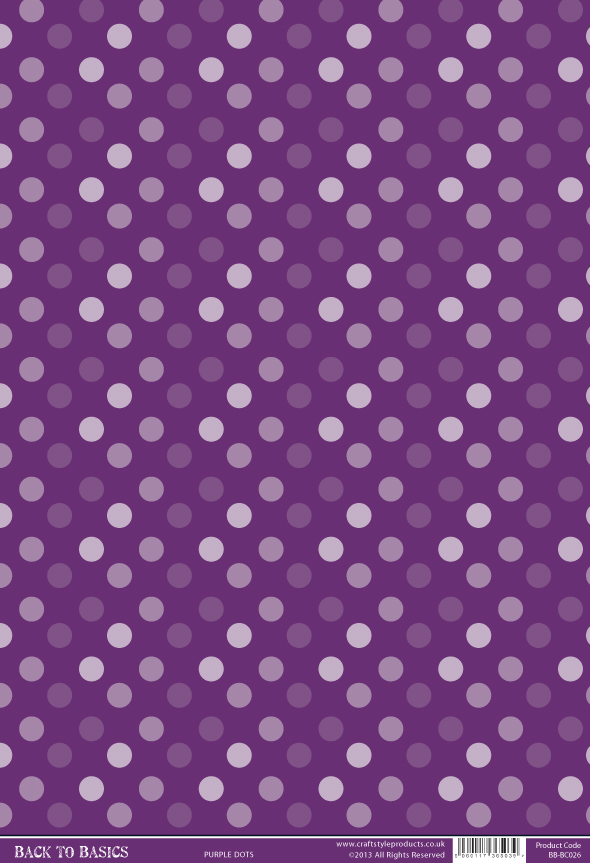 Printed Card A4 - Purple Dots